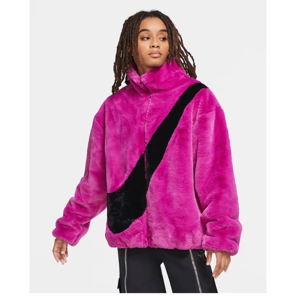 COPY - NWT NIKE FAUX FUR OVERSIZED SWOOSH JACKET